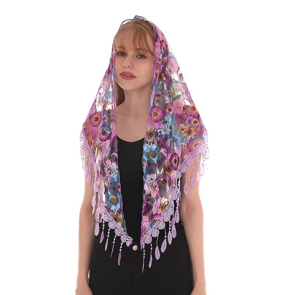 Mass Veil Triangle Mantilla Triangle Lace Infinity Veils Cathedral Head Covering Latin Church Veil Chapel Scarf