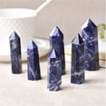 thumbnail image 2 of Visland 3PCS Natural Sapphire Symbiotic Crystal Point Healing Obelisk Wand Ornament Home Decor Energy Stone, 2 of 6