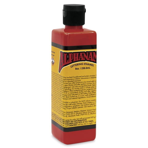 Alpha6 Alphanamel Lettering Enamel - Blood Orange, 236.6 ml, Bottle