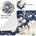 thumbnail image 2 of Dish Drying Mat Blue Damask Baroque Floral Absorbent Dry Mats for Dishes Draining Pad for Kitchen Countertop 18" x 24", 2 of 7