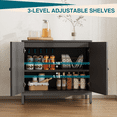 thumbnail image 5 of Senfot Buffet Cabinet with Storage, Kitchen Sideboard Console Table,Adjustable Shelf, Two-Door Rattan Accent Cabinet with Arch Carving, for Living Room, Hallway, Dining Room, Black, 5 of 7