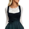 thumbnail image 3 of Landzoo Women'S T-Shirt Floral Sheer Lace Long Sleeve Crew Neck Tops Summer Casual Women Tees Size XL White, 3 of 6