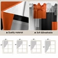thumbnail image 3 of Orange Gray Black Kitchen Window Curtains, Swag Curtains Valance for Bedroom Living Room Bathroom, Modern Abstract Geometric Plaid Rod Pocket Window Treatment Curtain Block Drapes 2 Panels 36"x45", 3 of 9