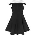 thumbnail image 3 of Girls Dress Black White Cold Shoulder Color Contrast Holiday 8, 3 of 7