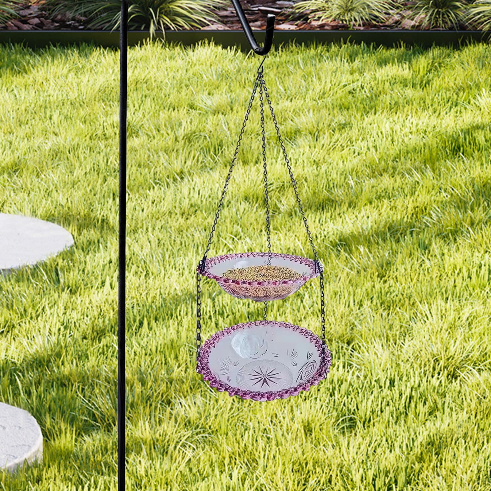Arestory Deck Hook Bird Feeder Pole Bird Feeder Porch Multi Hook Bird Feeding Station Kit Multi Feeder Hanging Kit Premium Bird Bath for Attracting Wild Birds Bird Feeder Planter Hanger