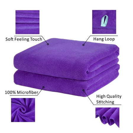 Microfiber Bath Towel Set 2 Pack-30"x60",Solid Colors