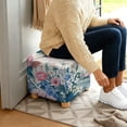 thumbnail image 5 of SCRAWLGOD Hummingbird Daisy Floral Leaf Print Ottoman Cover Square Storage Ottoman Slipcover Thick Stretchable Footrest Stool Covers with Elastic Band for Pets, Machine Washable, 5 of 7