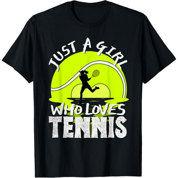 Just a Girl Who Loves Tennis Funny Womens Cute Retro Gifts T-Shirt
