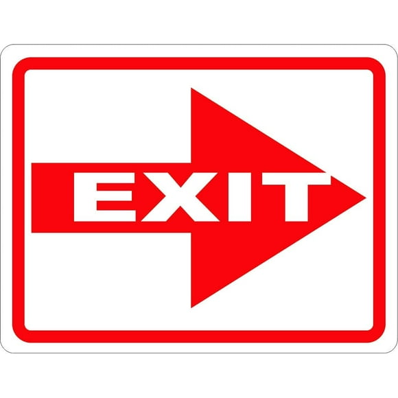 Exit With Right Arrow Sign. 8x12 Metal.