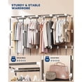 thumbnail image 4 of Clothes Organizer with 4 Hanging Rods Portable Closet Wardrobe Non-Woven Fabric Cover Large Capacity Storage for Bedroom and Living Room Black 67 W x 17 D x 67 H, 4 of 7