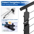 thumbnail image 3 of [Patente] Muzata 20 Pares De Kit De Barandilla De Cable Invisible Sin Estampación Negro De 1/8 "" Accesorios Sin Estampación, Tensor Y Terminal Oculto Para Poste De Metal De 2""X2"" Sistema De Barandi, 3 of 5