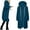 Blue, variant on Women's Jacket Warm Hooded Coat Winter Outwear Long Cardigan Zipper Drawstring Thin Open Front Pockets Tops