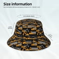 thumbnail image 3 of Honeii Yellow Excavator for Unisex Bucket Hat Waterproof Rain Hat Reversible Shiny Rave Bucket Hat for Concert Festival Boonie Cap, 3 of 6