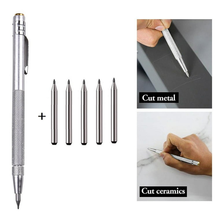 6PCS Tungsten Carbide Tip Scriber Engraving Pen Marking Tip for Glass  Ceramic 
