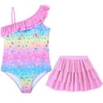 thumbnail image 7 of Ardorlove Girls Swimsuits One Piece with Mesh Skirt (Age 5-12Y) Swimsuit Teen Girls Bathing Suit Quick Dry One Shoulder Ruffle Swimwear, 7 of 7