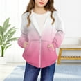thumbnail image 4 of SGFCWSX Girls Full Zip Hoodie Kids Fleece Sweatshirts Gradient Long Sleeve Sweatshirt Jacket Pink Size 7 Years, 4 of 8