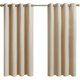 thumbnail image 1 of Thermal Insulating Blackout Curtains, 2 Panels with Eyelets, 132x155cm, Beige, for Living Room or Bedroom, 1 of 5