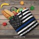 thumbnail image 5 of Easygdp Thin Blue Line Flag Bolsa Tote para Mujer, Bolso de Hombro para Trabajo, Playa, Viajes, Compras y Supermercado, 5 of 7