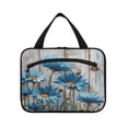 thumbnail image 2 of Travel Toiletry Bag with Metal Hook Large Capacity Cosmetic Bag Toiletry Bags for Travel, Gym, Camping Cyan Daisy Flowers, 2 of 9