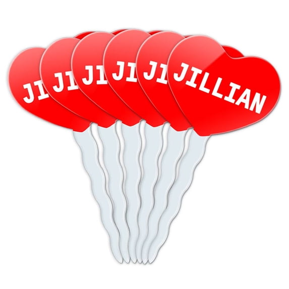 Jillian Heart Love Cupcake Picks Toppers - Set of 6