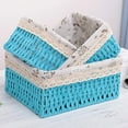 thumbnail image 3 of Trayknick Storage Basket Eco-friendly Wear Resistant Fabric Anti-deform Rattan Organizer Basket for Home Khaki L, 3 of 13