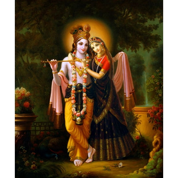 Krishna Cu;lture Radha Krishna Murlidhara CV95TC Canvas Art 9x12"
