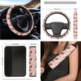 thumbnail image 5 of XYZCANDO Cute Strawberry Car Cushion Cover Steering Wheel Cover Armrest Cover Keychain Lipstick Cover Handbrake Cover Fender Cover Trash Can Seat Belt Cover More Comfortable Driving, 5 of 7