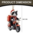 thumbnail image 2 of 1Pcs Cat Christmas Ornament With Santa Hat ,Cat Ornaments for Christmas Tree,Animal Cute Black White Cat Flat Acrylic Tree Ornaments,Cute Kitten Lovers Gift Xmas Hanging Decor for Car Holiday,Black, 2 of 6