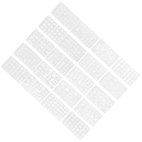 SOPOTUTU Stencils For Airbrush Large Alphabet Stencils White 20 Sheets For Adults