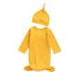 thumbnail image 3 of Pudcoco Baby Sleep Sack Set, Solid Color V-neck Sleeping Bag+Pointed Hat, 3 of 6