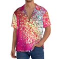 thumbnail image 3 of Lukts Purple Sparkling Men's Hawaiian Shirt Beach Short Sleeved Button top-X-Large, 3 of 7