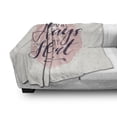 thumbnail image 2 of Saying Soft Flannel Fleece Throw Blanket, Youre Always in My Heart Typography in Cursive Style Grunge Round, Cozy Plush for Indoor and Outdoor Use, 70" x 90", Blush Pearl, by Ambesonne, 2 of 5