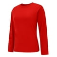 thumbnail image 2 of Tittly T Shirts for Women Graphic Tees Womens Oversized Long Sleeve T Shirts Basic Crewneck Tee Fall Tops Casual Workout Fashion Casual Clothes Womens Long Sleeve Tops Tshirts Shirts Red XL, 2 of 9