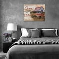 thumbnail image 2 of Rustic Red Truck Wall Art Old Car Painting Country Vintage Barn Pictures Decor Farmhouse Canvas Prints Framed Artwork for Dining Room Kitchen Bathroom Bedroom Living 16''''x12'''' 12''''x16'''', 2 of 6