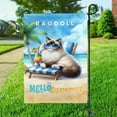 thumbnail image 3 of Ragdoll Hello Summer Beach Theme with Sunglasses and Tropical Cocktail Garden Flag 12x18in Double Sided Cat Lover Kitten Owner Gifts Idea Outdoor Decor - 00009, 3 of 5