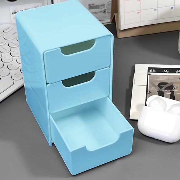 COM1950s Plastic Drawer Storage Organizer,Stackable Desktop Drawer Organizers with Sliding Design,Multi-Purpose Small Parts Organizer Box for Home Office Kitchen Bathroom Organization
