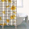 thumbnail image 4 of Beige Daisy Flower Yellow Blooms Pattern Shower Curtain 36"x72" ,Bathroom Decorative Shower Curtains Set with 12 Hooks,Modern Waterproof Washable Shower Curtain, 4 of 6