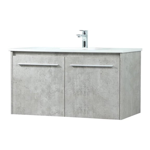 36 inch single bathroom vanity in concrete grey