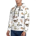 thumbnail image 3 of Kdxio Snake Print Mens Casual Hooded Collar Drawstring Hoodies Pullover Sweatshirts Casual Long Sleeve Shirts-3X-Large, 3 of 7