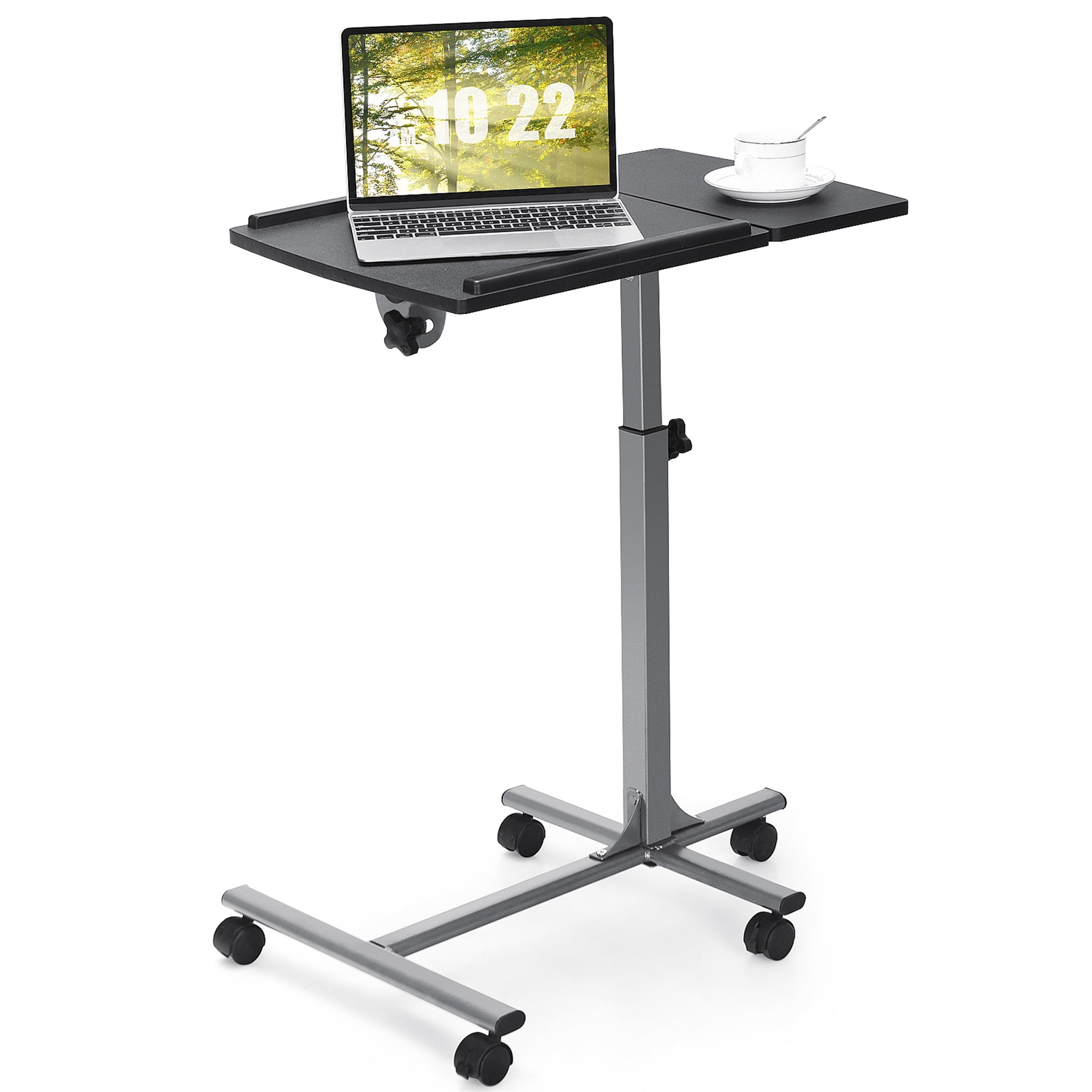 Toegeven Overvloed ginder Gymax Mobile Laptop Stand on Wheels Height Adjustable Overbed Sofa Side  Table - Walmart.com