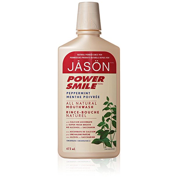 Jason Natural Cosmetics Powersmile Mouthwash, Peppermint, 16 oz