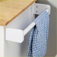 thumbnail image 5 of Kitchen Island Cart with Drawer & Glass Cabinet, Rolling White Trolley | Rubber Wood Top | White, 5 of 10