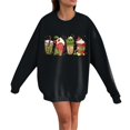 thumbnail image 1 of Chandail de Noël Grinch pour Femmes Grande Taille Mode Décontractée Imprimé de Noël Manches Longues Col Rond Chandail Ample Chandails en Molleton Grinch Imprimés, 3TG, 1 of 4