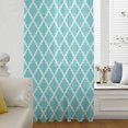 thumbnail image 6 of Quatrefoil Moroccan Pattern Sheer Curtains 45 Inches Long, Geometric Aqua Morocco Light Filering Curtains, Breathable Simi Curtain Privacy Drapes for Kitchen Bathroom Small Window Treatment, 6 of 9