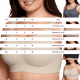thumbnail image 3 of Koadzawe Women’s Plus Size Seamless Wireless Bra Full Coverage Comfort Bralette with Wide Straps and Breathable Perforated Details for Everyday Wear and Light Support Light Pink M, 3 of 4