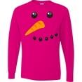 thumbnail image 3 of Inktastic Snowman Face Long Sleeve T-Shirt, 3 of 5