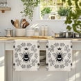 thumbnail image 4 of Vintage Bees Crowns Kitchen Towels Set of 3, Rustic Leaves Rings Burlap Absorbent Dish Towels for Kitchen, Microfiber Hand Towel, Quick Drying Tea Towel for Cleaning Decorative Dishcloths, 4 of 7