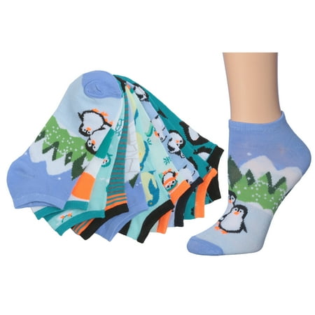 Tipi Toe Women's 20 Pairs Colorful Patterned Low Cut/No Show Socks