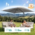 thumbnail image 4 of FOROUTIA 10x13ft DarkGray Cantilever Patio Umbrella, 360° Rotation Offset Umbrella with 4-Level Tilt, Double Top UV50+ Waterproof Outdoor Umbrella for Pool, Backyard, Garden, Deck, 4 of 7