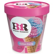 Baskin-Robbins Cotton Candy Ice Cream, 14 fl oz Cup – Sweet Pink and Blue Cotton Candy-Flavored Ice Cream